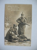 NIEMCY PRUSY ŻOŁNIERZ SANITARIUSZKA CZERWONY KRZYŻ przedwojenna POCZTÓWKA