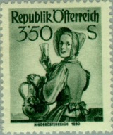 Austria 1951 Znaczek 923 ** stroje ludowe
