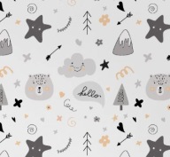 Tapeta dla dzieci gwiazdy chmury styl skandynawski