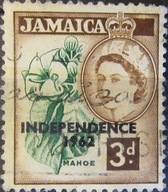 Jamajka kolonia brytyjska stary znaczek z nadrukiem (7/10