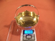Zabytkowa cukiernica srebrna z pałąkiem, próba 875,154.86 g, średnica 11 cm