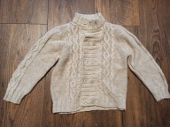 Sweter zimowy 96/98 prenatal ciepły beżowy