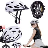 KASK ROWEROWY Z LAMPKĄ LED REGULOWANY 58–61 CM LEKKI SOLIDNY BEZPIECZNY