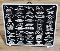 CZARNO-BIAŁY Kalendarz F1 2026 3D dekoracja fan Formuły 1 Formuła plakat