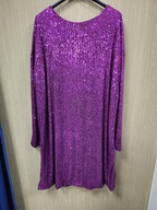 Sukienka fioletowa cekiny, imprezowa r. Uni Plus Italy Promo % !!!