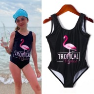 SUPER strój kąpielowy roz.146 black TROPICAL