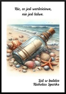 A2 PLAKAT "CYTATY Z KSIĄŻEK" NICHOLAS SPARKS LIST W BUTELCE, NIC CO JEST...