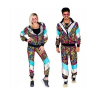 Dres Ortalionowy Kolorowy Tygrys Disco 80s / Kostium Strój Karnawałowy / L