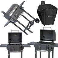 GRILL WĘGLOWY OGRODOWY POKRYWA RUSZT ŻELIWNY BERDSEN BBQCHEF TERMOMETR XXL