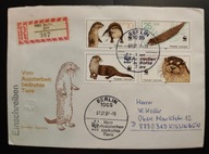 !! ZWIERZĘTA - NIEMCY 1987 WWF - KOPERTA FDC - LIST POLECONY - STAN BDB !