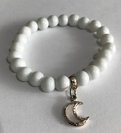 Bransoletka na gumce handmade księżyc 15cm rękodzieło