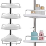 PÓŁKA ŁAZIENKOWA ŚCIENNA KOSMETYKI REGULOWALNA TELESKOPOWA REGAŁ KĄPIELOWY