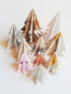 Zestaw choinek z papieru biały las eko