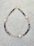 Naszyjnik N°51 | Kamień księżycowy, jadeit, agat indyjski, Ag925