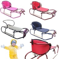 SANKI METALOWE SKŁADANE OPARCIE DLA DZIECI MATERACYK DREWNIANE PODNÓŻKI