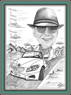 Karykatury wesołe dla kierowcy na prezent ręcznie rysowany nie wydruk