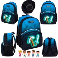PLECAK SZKOLNY ASTRABAG BLUE PIXEL MINECRAFT DZIECIĘCY WYCIECZKOWY 5L