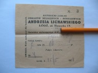 LÓDŹ KATOLICKI ZAKŁAD OPRAWY OBRAZÓW A. LICHAWSKI przedwojenna REKLAMA 1929
