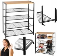 SZAFKA NA BUTY OBUWIE REGAŁ METALOWY CZARNY Brunbeste 60 x 73 x 30 cm