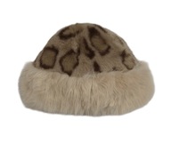 Czapka futrzana zimowa w cętki