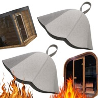 2x CZAPKA DO SAUNY FILCOWA KAPELUSZ SZARY UNIWERSALNA DZWON GRUBA NAKRYCIE