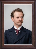 Obraz Stanisław Szczepanowski portret w drewnianej ramie ze szkłem