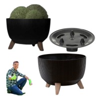 DONICZKA DONICA NA NÓŻKACH MISA TWORZYWO STUCZNE CZARNA ŚREDNICA 24 CM