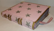 A6- Mini Notatnik 56k RÓŻOWY 80g księga gwiazdki notes retro prezent