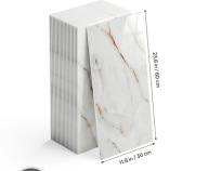 SAMOPRZYLEPNY PANEL ŚCIENNY x10 SZTUK PŁYTKI 3D PCV BIAŁY MARMUR IMITACJA