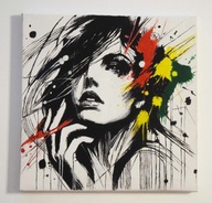 "Kolorowy Szept (332)" – ekspresyjny portret kobiety .dla 884 Skubalskich