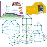 RURKI KONSTRUKCYJNE SŁOMKI KLOCKI NAMIOT ZESTAW DO BUDOWANIA BAZY + PŁACHTA