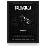 Plakat Balenciaga “Track Black” Blurred (Czarna/Biała Ramka)