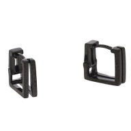 55608 Kolczyki czarna stal chirurgiczna małe klasyczne kwadraty