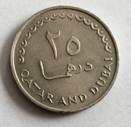moneta Katar i Dubaj 25 dirhamów 1969