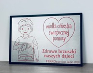 Tabliczka wycięta laserem nawiązująca do 34. Finału WOŚP - Ferro Service