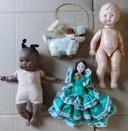 Zestaw zabawki , lalki, PRL, porcelanowe, gumowe,celuloidowe, Kaliszanka?