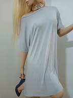 wiskozowa popielata lejąca sukienka tunika oversize XXL