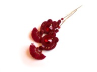 KOLCZYKI SUTASZ rybki chwost kolor wina bordowe