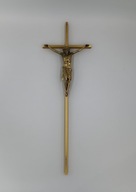 ELEGANCKI mosiężny Krzyż krucyfiks Pan Jezus duży XL 60 cm vintage Francja