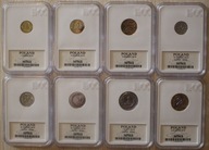 1, 2, 5, 10, 20, 50 GR GROSZY 1, 2 ZŁ ZŁOTE 2019 GCN MS68 PEŁNY KOMPLET