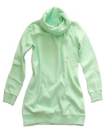 13222 BLUZA DAMSKA MIĘTOWA DŁUGA CIEPŁA MESZEK POD SPODEM GOLF 36/38