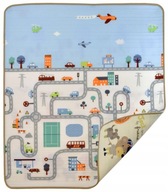 PASTELOWA MATA PIANKOWA MIASTO ULICE 180x150x1 CM DLA DZIECKA DO ZABAWY