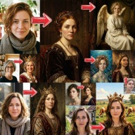 Królowa (lub inny temat) z Twojego zdjęcia przeróbka obraz na płótnie 55x80