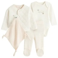 Cool Club Komplet dla dziewczynki, Body, spodnie, bluza, pieluszka, Nowe 62