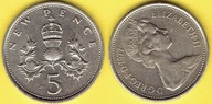 Wielka Brytania 5 Pence 1977 r.