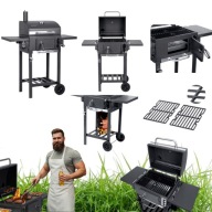 GRILL GRIL WĘGLOWY OGRODOWY KOMIN KÓŁKA ŻELIWNY RUSZT POPIELNIK TERMOMETR