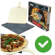 DUŻY KAMIEŃ DO PIECZENIA PIZZY WŁOSKIEJ Z ŁOPATKĄ FORMA NA GRILL WSPANIAŁY