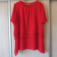 Czerwona bluzka koronka r. 50