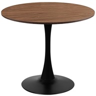 LUGANO STOLIK OKRĄGŁY | Brązowy Blat | Metalowa Podstawa