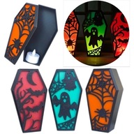 ZESTAW 3 LAMPIONÓW LED HALLOWEEN 16 CM DEKORACJA OZDOBA ŚWIECA ZNICZ LAMPA